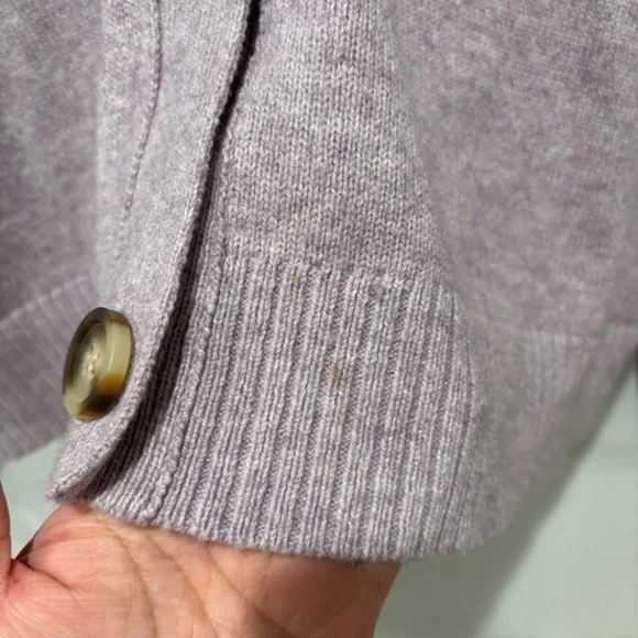 Madewell Upton Cardigan Cropped Wool Blend Lavender Sweater - Picture 4 of 8